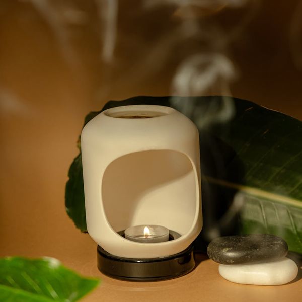 Candles and stones in a peaceful setting